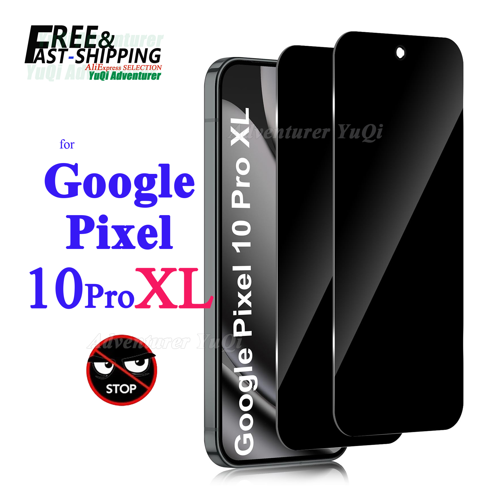 Anti Spy Privacy Glass Case - 구글 픽셀 10 프로 XL용 안티