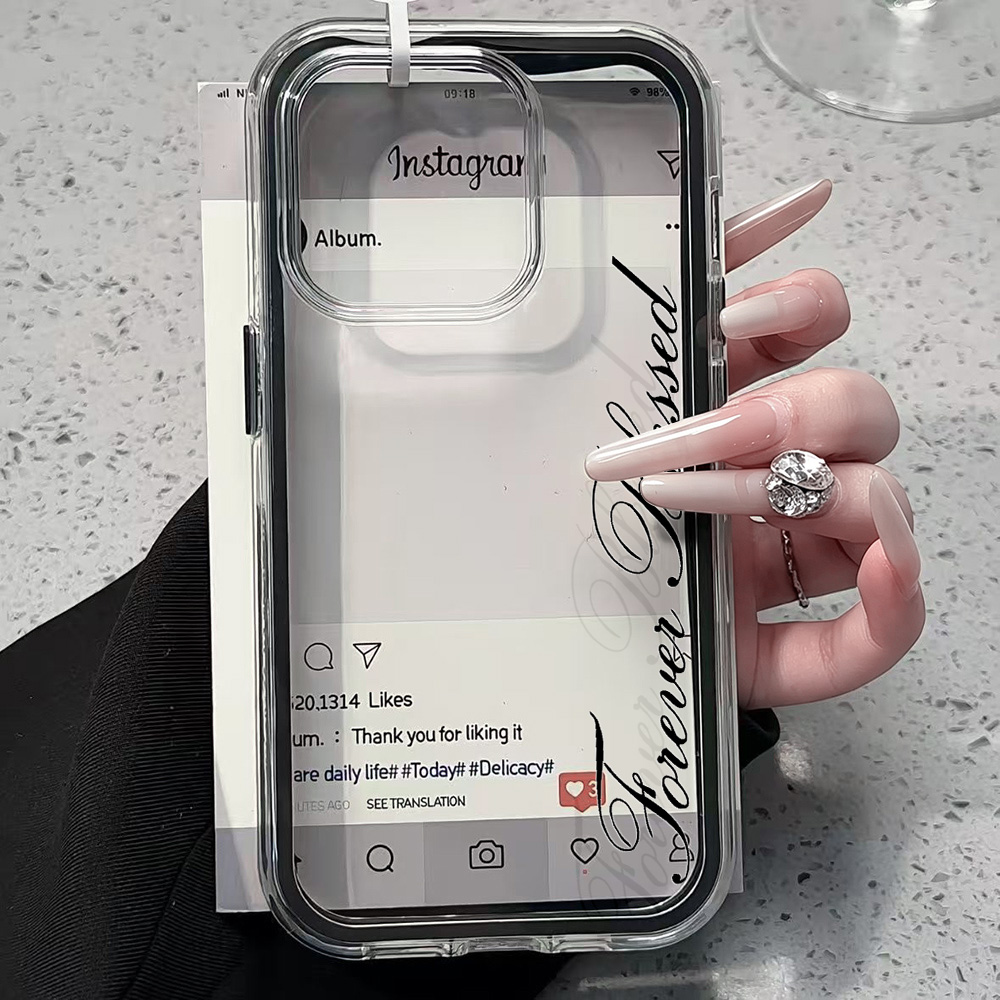 Clear Shockproof Bumper Case - 포에버 블레스드 심플 클리어 폰 케이스