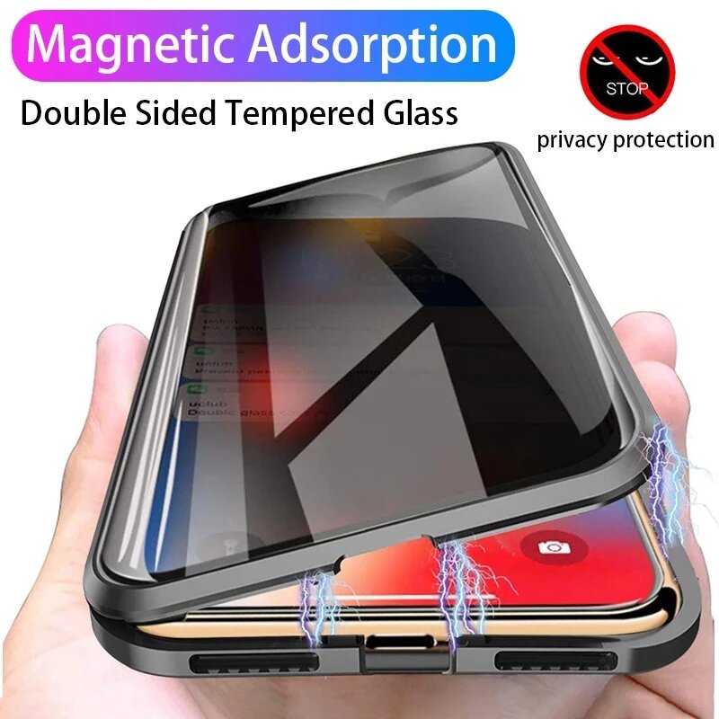 Anti Spy Privacy Glass Case - 화웨이 노바 Y74 Y73 Y63 Y72S