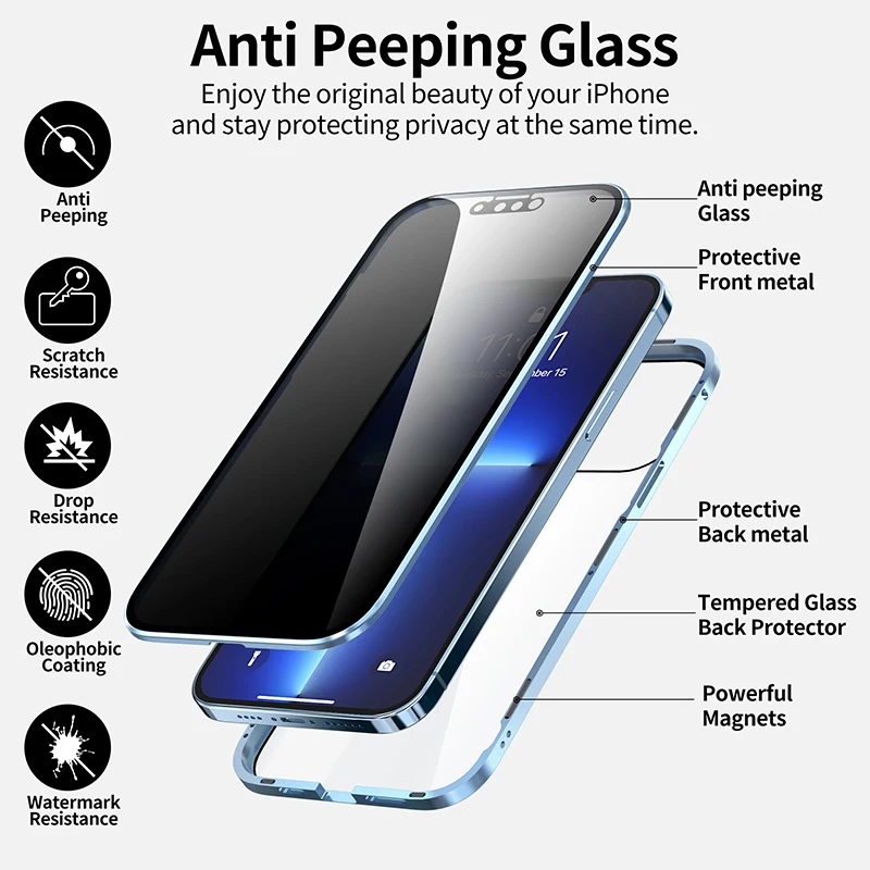 Anti Spy Privacy Glass Case - 아이폰 에어 프라이버시 안티 스파이 강화유리