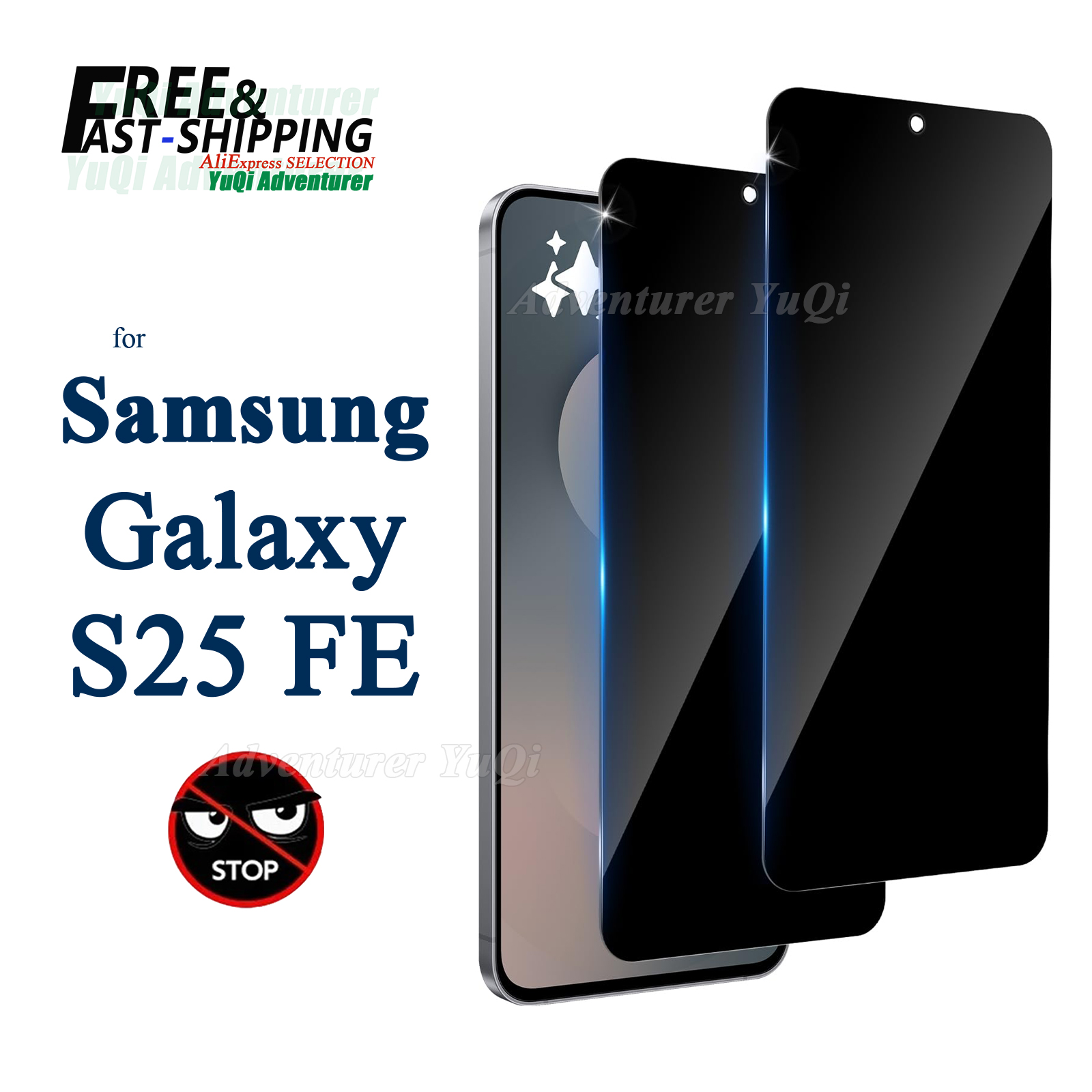 Anti Spy Privacy Glass Case - 삼성 갤럭시 S25 FE 팬 에디션용