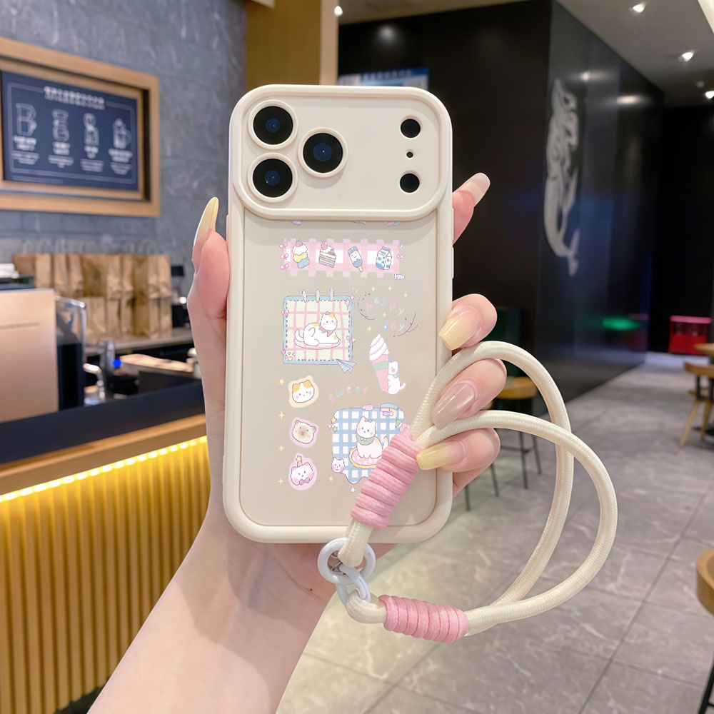 Cute Cartoon Wrist Strap Silicone Case - 손목 스트랩 만화 귀여운 고양이 끈