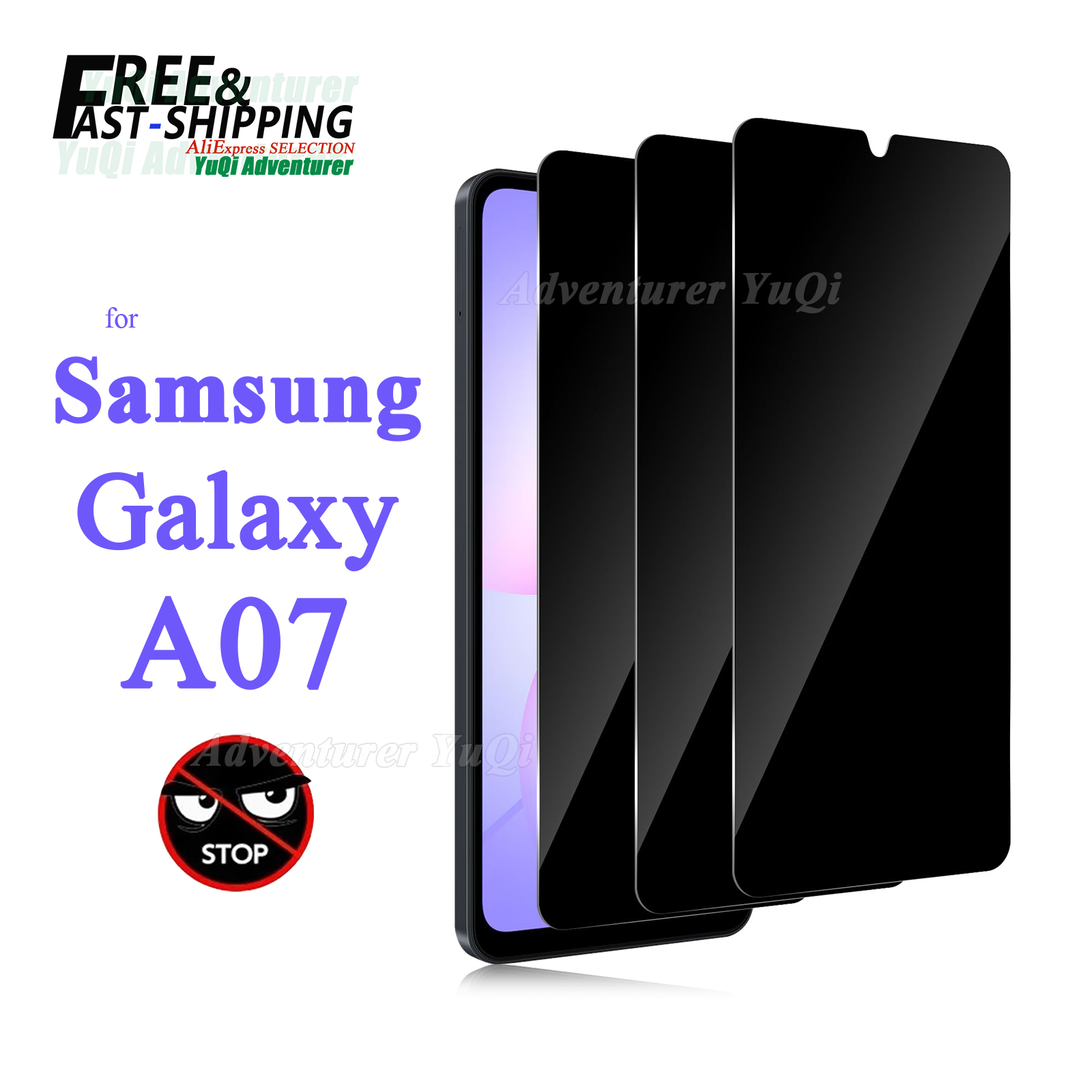 Anti Spy Privacy Glass Case - 삼성 갤럭시 A07 4G 5G용 안티