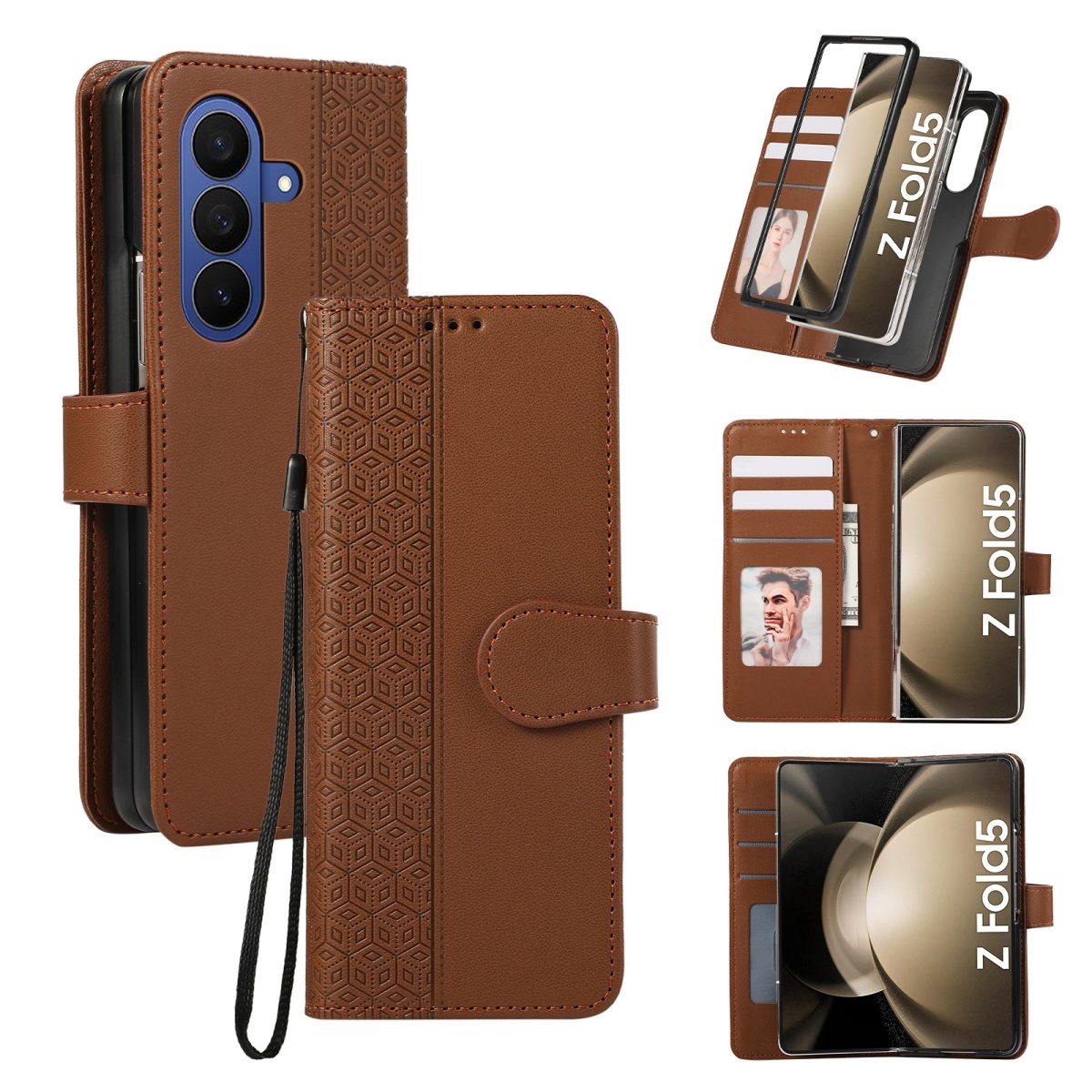 Leather Wallet Card Holder Phone Cover - 삼성 갤럭시 Z 폴드 8 울트라