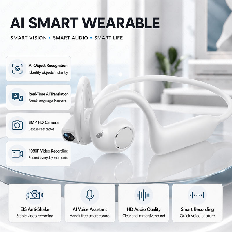 Earphones - 무선 스포츠 BT 5.4 헤드폰 (800만