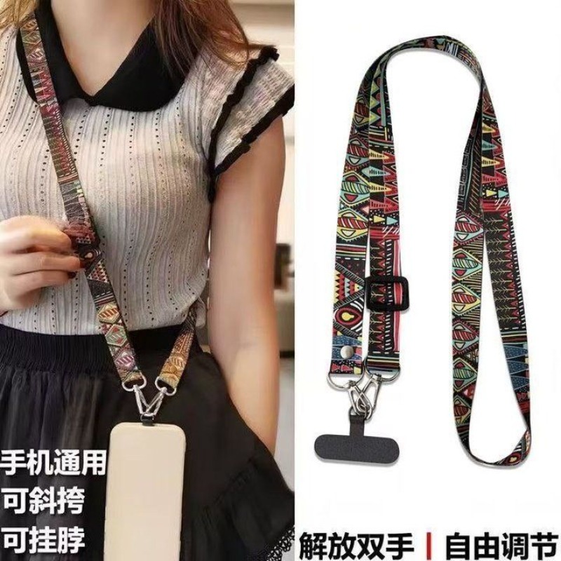 Crossbody Lanyard Neck Strap Case - 귀여운 에스닉 스타일 휴대폰 랜야드, 크로스바디