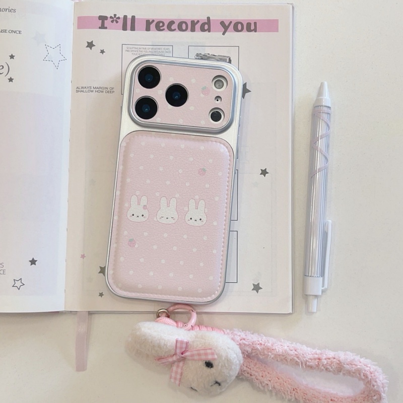 Cute Cartoon Wrist Strap Silicone Case - 귀여운 딸기 만화 미피 물방울 무늬