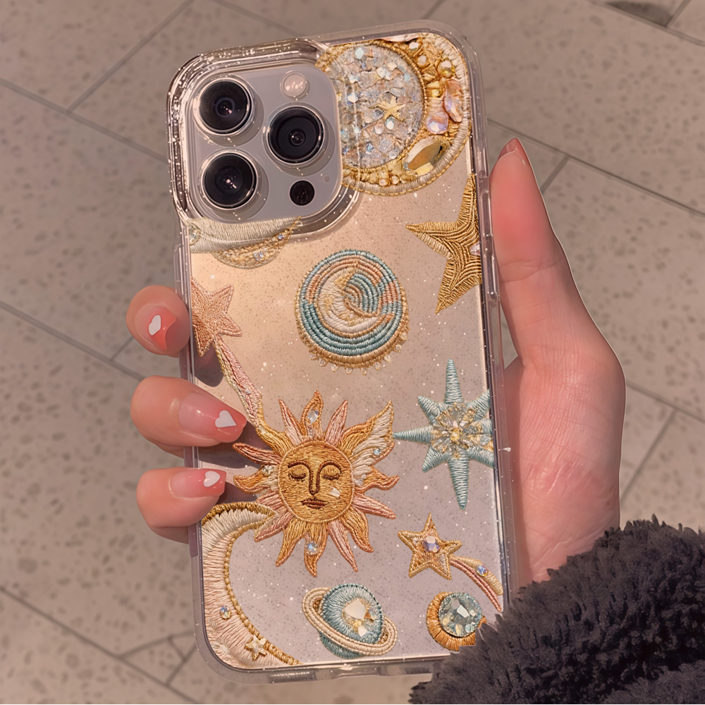 창의적인 별과 달 모양의 반짝이 글리터 폰 케이스 (아 - Clear Shockproof Bumper Case 리뷰 및 가격