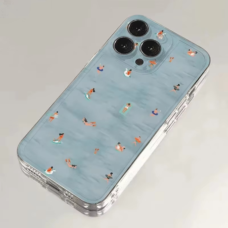 여름 수영 패턴 폰 케이스 아이폰 17 16 15 14 - Clear Shockproof Bumper Case 리뷰 및 가격