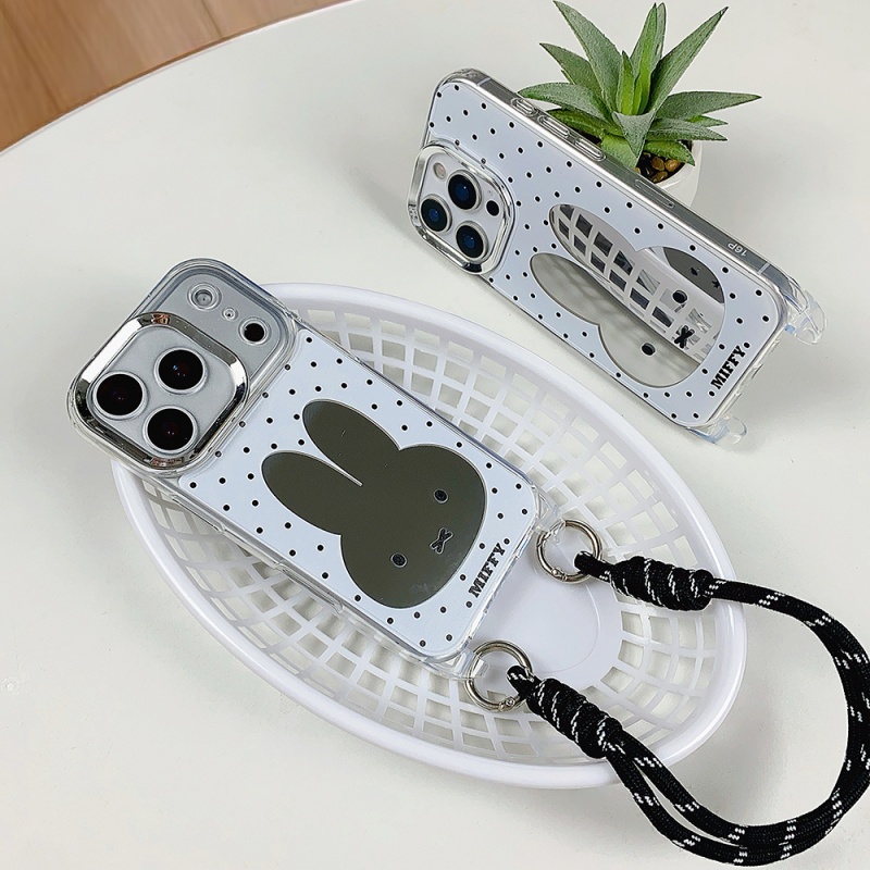 럭셔리 메이크업 거울 귀여운 만화 미피 물방울 무늬 폰 - Cute Cartoon Wrist Strap Silicone Case 리뷰 및 가격