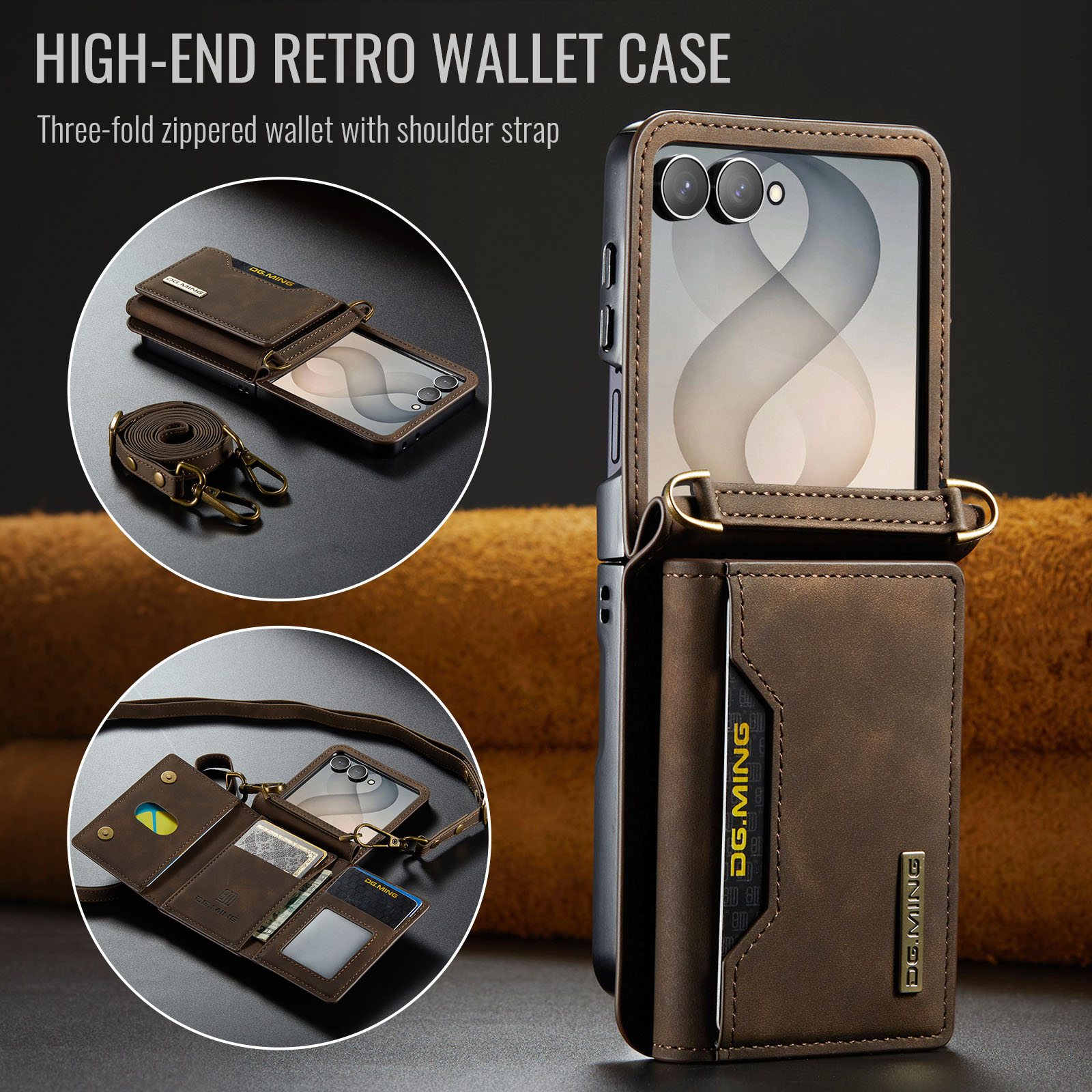 삼성 갤럭시 Z 플립 8 7 6 5 4 3 7FE용 가 - Leather Wallet Card Holder Phone Cover 리뷰 및 가격