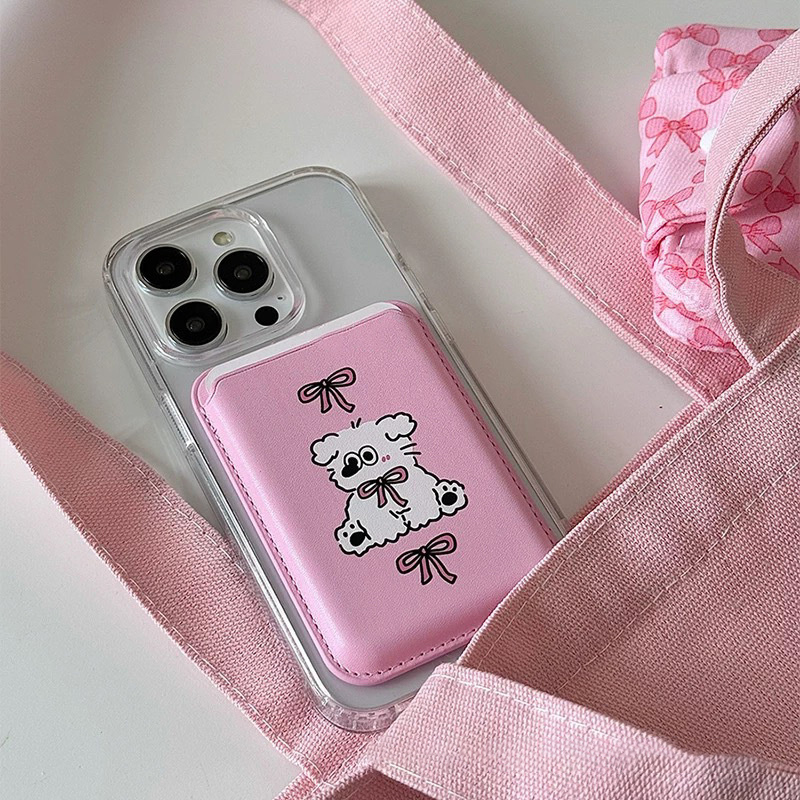 귀여운 강아지 만화 캐릭터 자석식 휴대폰 뒷면 카드 홀 - Leather Wallet Card Holder Phone Cover 리뷰 및 가격
