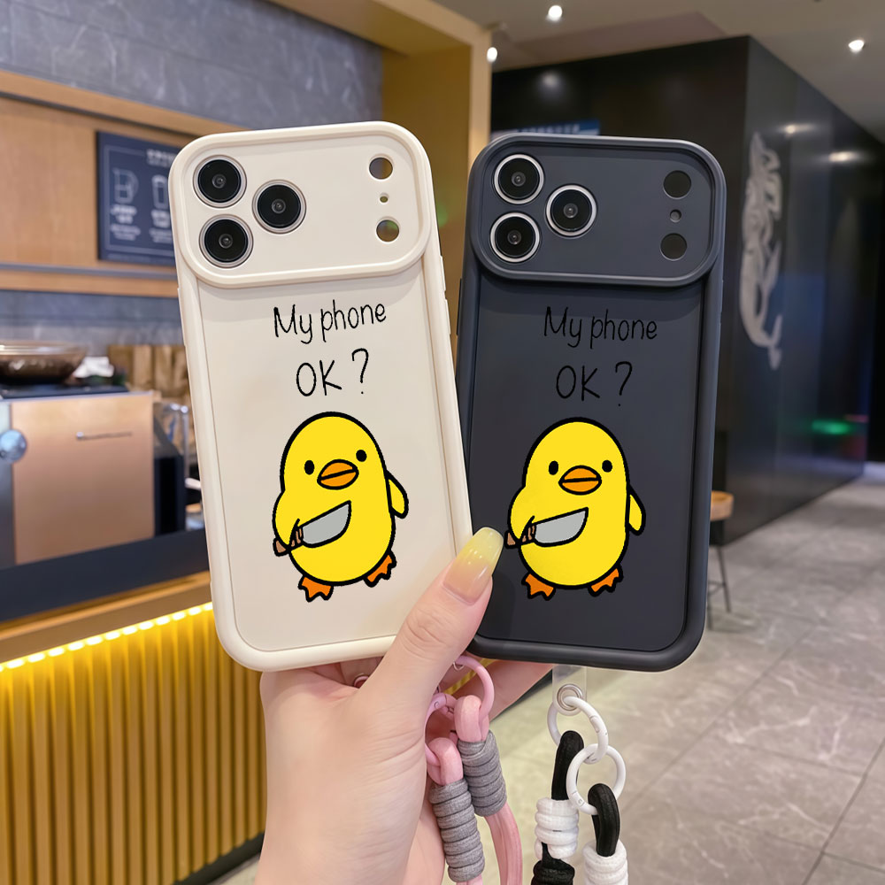 귀여운 만화 오리 손목 스트랩 폰 케이스 (아이폰 16 - Cute Cartoon Wrist Strap Silicone Case 리뷰 및 가격