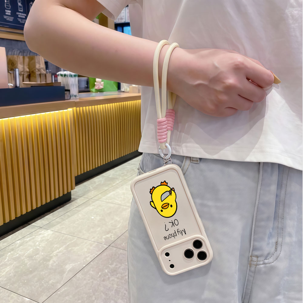 귀여운 만화 오리 손목 스트랩 폰 케이스 (아이폰 16 - Cute Cartoon Wrist Strap Silicone Case 리뷰 및 가격