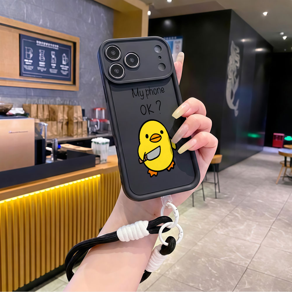 귀여운 만화 오리 손목 스트랩 폰 케이스 (아이폰 16 - Cute Cartoon Wrist Strap Silicone Case 리뷰 및 가격