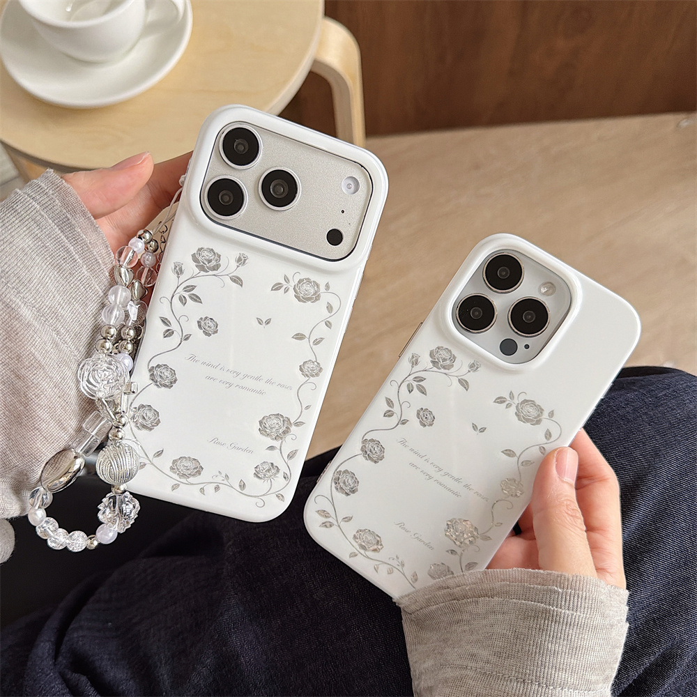 빈티지 실버 로즈 가든 폰 케이스 (아이폰 17, 16 - Vintage Floral Pattern Soft Case 리뷰 및 가격