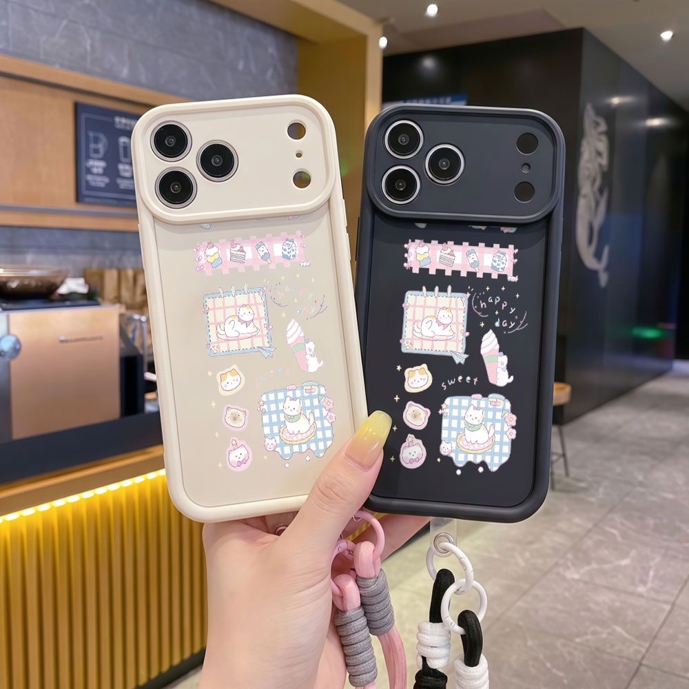 손목 스트랩 만화 귀여운 고양이 끈 달린 폰 케이스 삼 - Cute Cartoon Wrist Strap Silicone Case 리뷰 및 가격