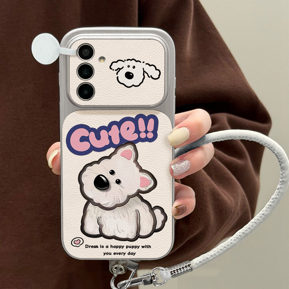 귀여운 만화 강아지 끈 달린 폰 케이스 삼성 A36 A - Cute Cartoon Wrist Strap Silicone Case 리뷰 및 가격