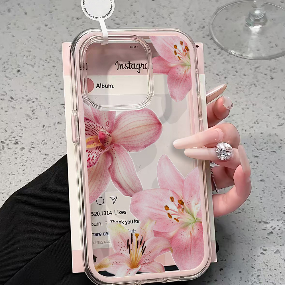 핑크 릴리 플라워 투명 폰 케이스 아이폰 17 11 1 - Clear Shockproof Bumper Case 리뷰 및 가격