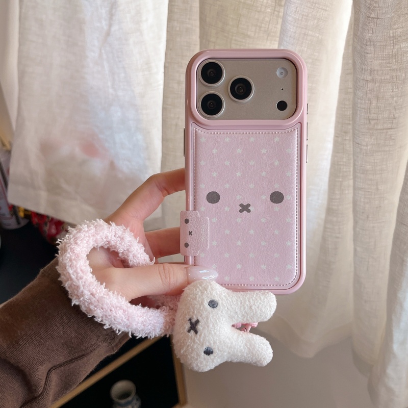 귀여운 만화 핑크 미피 스타 가죽 방탄 폰 케이스 아이 - Cute Cartoon Wrist Strap Silicone Case 리뷰 및 가격