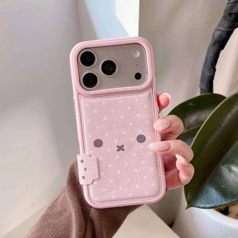 귀여운 만화 핑크 미피 스타 가죽 방탄 폰 케이스 아이 - Cute Cartoon Wrist Strap Silicone Case 리뷰 및 가격