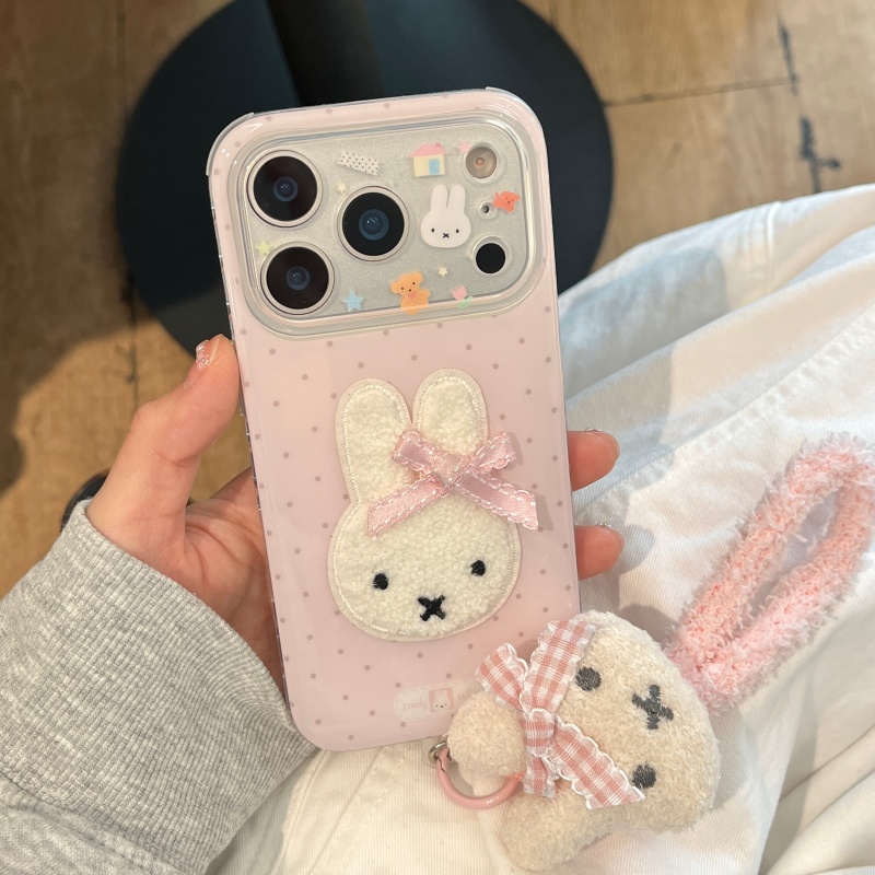 귀여운 만화 캐릭터 미피 핑크 물방울 무늬 아이폰 13 - Cute Cartoon Wrist Strap Silicone Case 리뷰 및 가격