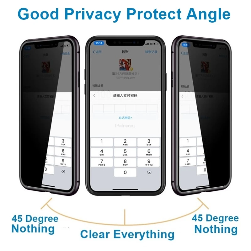 아이폰 15 14 13 12 XR 11 Pro MAX  - Anti Spy Privacy Glass Case 리뷰 및 가격