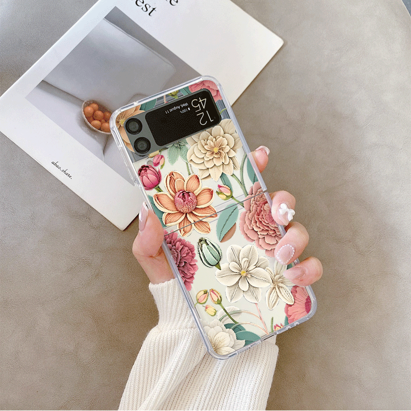 빈티지 꽃무늬 삼성 갤럭시 Z 플립 5 4 6 7 투명 - Vintage Floral Pattern Soft Case 리뷰 및 가격