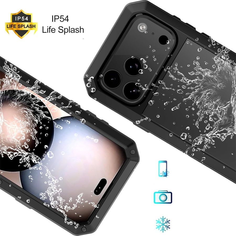 내장형 유리 화면 보호기가 있는 고강도 금속 아머 폰  - Heavy Duty 360 Full Body Protective Case 리뷰 및 가격